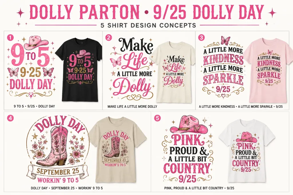 Dolly Day 9/25 Tribute T-Shirts (1, Black, Small)