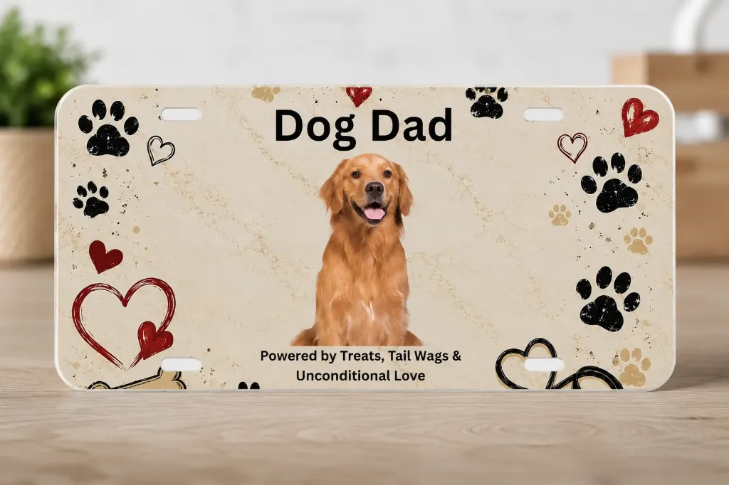Dog Parent Decorative License Plate - Customizable (Dog Dad)